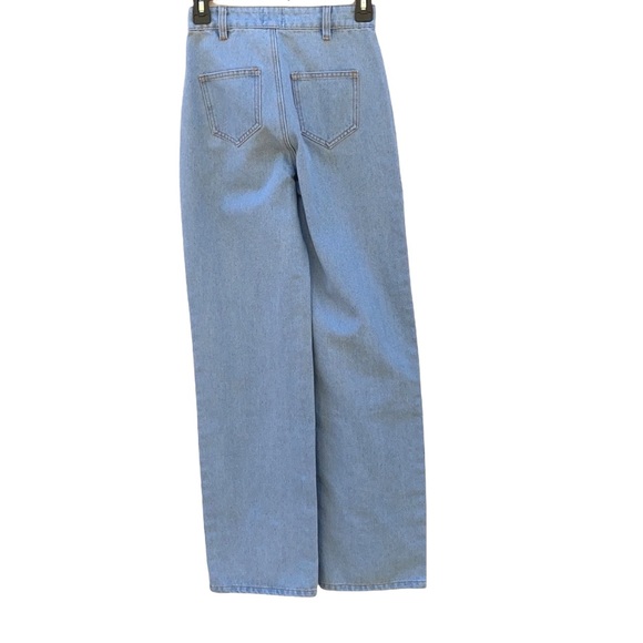 Princess Polly Womens Size 2 Rosalie light blue straight leg mid rise jeans - Picture 3 of 9